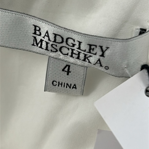 Badgley Mischka White Beaded Off-Shoulder Wedding Gown Size 4 | NWT - Picture 6 of 16